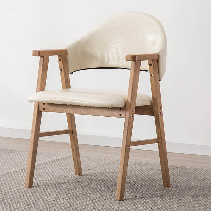 Wood Modern Style Indoor Chair of 20'' Wide Open Back Dining Side Chairs Off-White 1 Piece Clearhalo ' kitchen&dining_furn' 'Dining Chairs' 'Dining Tables & Seating' 'dining_chair' 'furn' 'furn_dining_chair' 'Furniture' 'furniture_dining_chair' 'Kitchen & Dining Furniture' 'kitchen' 3468701