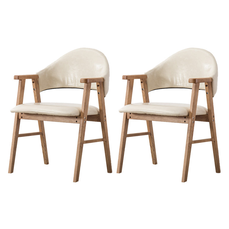 Wood Modern Style Indoor Chair of 20'' Wide Open Back Dining Side Chairs Off-White 2 Piece Set Clearhalo ' kitchen&dining_furn' 'Dining Chairs' 'Dining Tables & Seating' 'dining_chair' 'furn' 'furn_dining_chair' 'Furniture' 'furniture_dining_chair' 'Kitchen & Dining Furniture' 'kitchen' 3468702