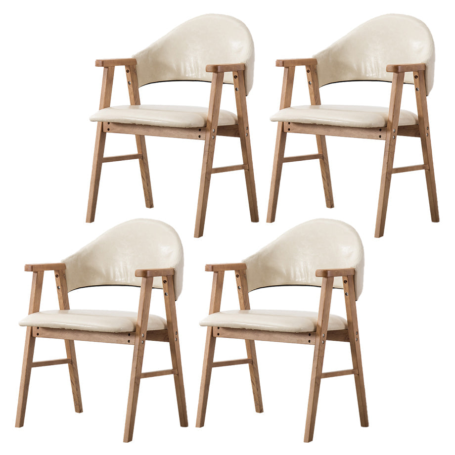 Wood Modern Style Indoor Chair of 20'' Wide Open Back Dining Side Chairs Off-White 4 Piece Set Clearhalo ' kitchen&dining_furn' 'Dining Chairs' 'Dining Tables & Seating' 'dining_chair' 'furn' 'furn_dining_chair' 'Furniture' 'furniture_dining_chair' 'Kitchen & Dining Furniture' 'kitchen' 3468703