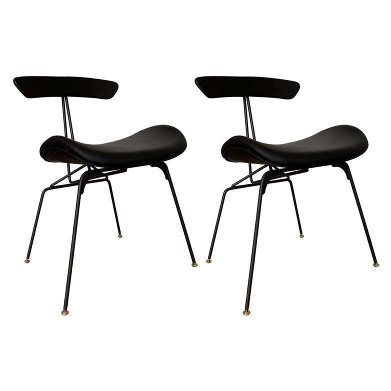 Industrial Black Opening Back Dining Side Chair Kitchen Metal Dining Side Chair Black 2 Piece Set Clearhalo ' kitchen&dining_furn' 'Dining Chairs' 'Dining Tables & Seating' 'dining_chair' 'furn' 'furn_dining_chair' 'Furniture' 'furniture_dining_chair' 'Kitchen & Dining Furniture' 'kitchen' 3468705