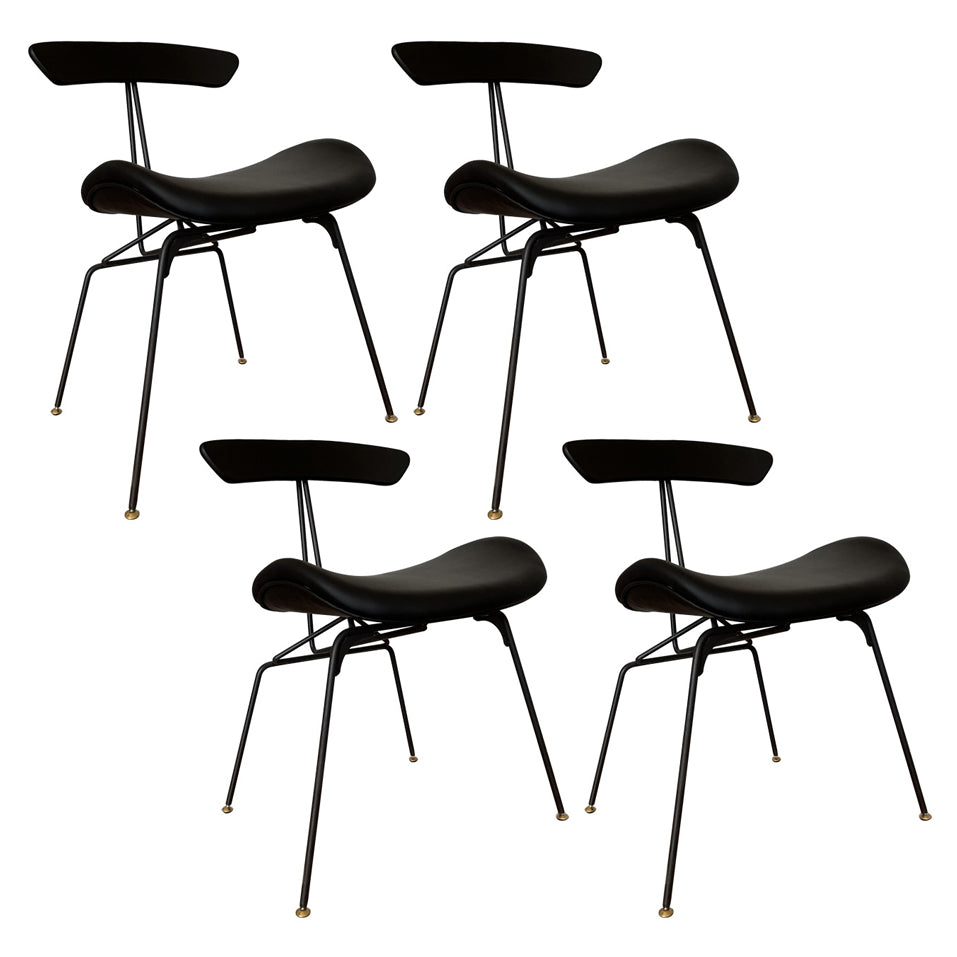 Industrial Black Opening Back Dining Side Chair Kitchen Metal Dining Side Chair Black 4 Piece Set Clearhalo ' kitchen&dining_furn' 'Dining Chairs' 'Dining Tables & Seating' 'dining_chair' 'furn' 'furn_dining_chair' 'Furniture' 'furniture_dining_chair' 'Kitchen & Dining Furniture' 'kitchen' 3468707