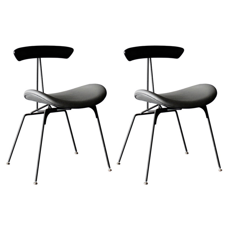 Industrial Black Opening Back Dining Side Chair Kitchen Metal Dining Side Chair Grey 2 Piece Set Clearhalo ' kitchen&dining_furn' 'Dining Chairs' 'Dining Tables & Seating' 'dining_chair' 'furn' 'furn_dining_chair' 'Furniture' 'furniture_dining_chair' 'Kitchen & Dining Furniture' 'kitchen' 3468711