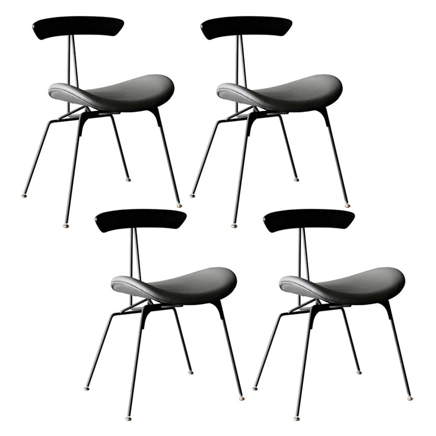 Industrial Black Opening Back Dining Side Chair Kitchen Metal Dining Side Chair Grey 4 Piece Set Clearhalo ' kitchen&dining_furn' 'Dining Chairs' 'Dining Tables & Seating' 'dining_chair' 'furn' 'furn_dining_chair' 'Furniture' 'furniture_dining_chair' 'Kitchen & Dining Furniture' 'kitchen' 3468713