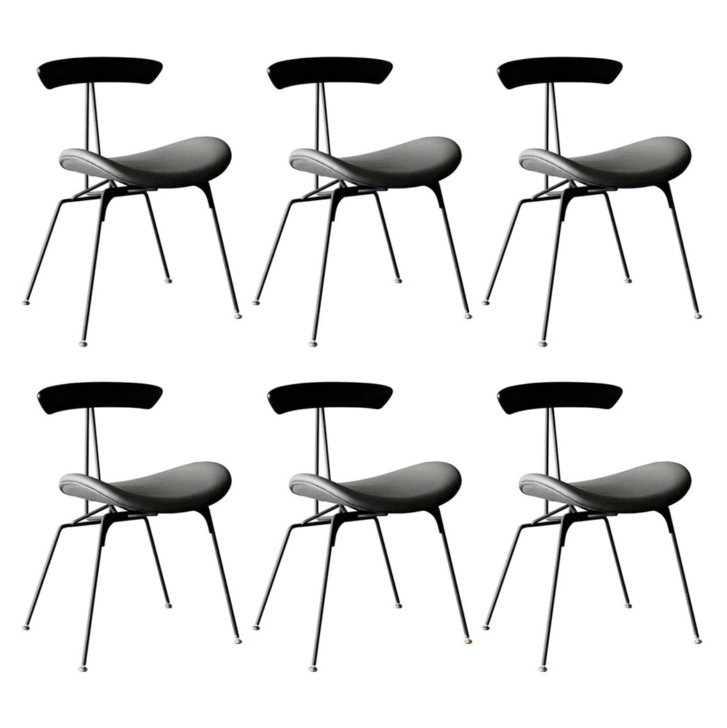 Industrial Black Opening Back Dining Side Chair Kitchen Metal Dining Side Chair Grey 6 Piece Set Clearhalo ' kitchen&dining_furn' 'Dining Chairs' 'Dining Tables & Seating' 'dining_chair' 'furn' 'furn_dining_chair' 'Furniture' 'furniture_dining_chair' 'Kitchen & Dining Furniture' 'kitchen' 3468714