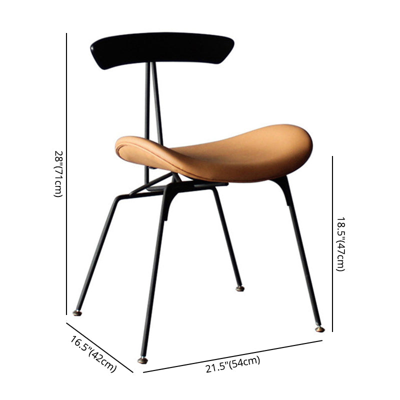 Industrial Black Opening Back Dining Side Chair Kitchen Metal Dining Side Chair Clearhalo ' kitchen&dining_furn' 'Dining Chairs' 'Dining Tables & Seating' 'dining_chair' 'furn' 'furn_dining_chair' 'Furniture' 'furniture_dining_chair' 'Kitchen & Dining Furniture' 'kitchen' 3468722