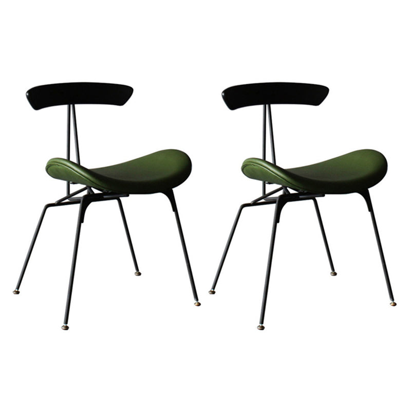 Industrial Black Opening Back Dining Side Chair Kitchen Metal Dining Side Chair Blackish Green 2 Piece Set Clearhalo ' kitchen&dining_furn' 'Dining Chairs' 'Dining Tables & Seating' 'dining_chair' 'furn' 'furn_dining_chair' 'Furniture' 'furniture_dining_chair' 'Kitchen & Dining Furniture' 'kitchen' 3468723
