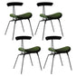 Industrial Black Opening Back Dining Side Chair Kitchen Metal Dining Side Chair Blackish Green 4 Piece Set Clearhalo ' kitchen&dining_furn' 'Dining Chairs' 'Dining Tables & Seating' 'dining_chair' 'furn' 'furn_dining_chair' 'Furniture' 'furniture_dining_chair' 'Kitchen & Dining Furniture' 'kitchen' 3468725