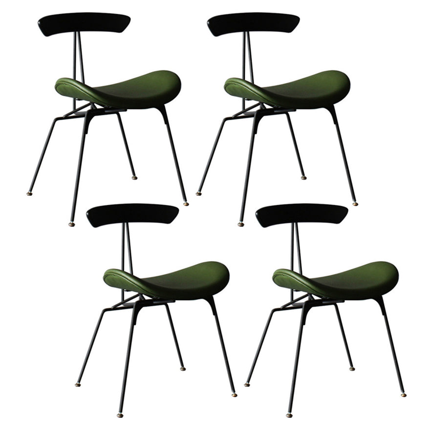 Industrial Black Opening Back Dining Side Chair Kitchen Metal Dining Side Chair Blackish Green 4 Piece Set Clearhalo ' kitchen&dining_furn' 'Dining Chairs' 'Dining Tables & Seating' 'dining_chair' 'furn' 'furn_dining_chair' 'Furniture' 'furniture_dining_chair' 'Kitchen & Dining Furniture' 'kitchen' 3468725