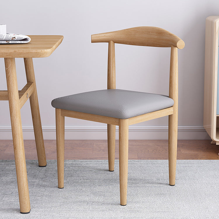 Modern Style Kitchen Leather Dining Chair Ladder Back Side Chair of 16" Wide with Metallic Base Clearhalo ' kitchen&dining_furn' 'Dining Chairs' 'Dining Tables & Seating' 'dining_chair' 'furn' 'furn_dining_chair' 'Furniture' 'furniture_dining_chair' 'Kitchen & Dining Furniture' 'kitchen' 3468732