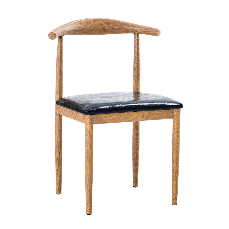 Modern Style Kitchen Leather Dining Chair Ladder Back Side Chair of 16" Wide with Metallic Base Clearhalo ' kitchen&dining_furn' 'Dining Chairs' 'Dining Tables & Seating' 'dining_chair' 'furn' 'furn_dining_chair' 'Furniture' 'furniture_dining_chair' 'Kitchen & Dining Furniture' 'kitchen' 3468738