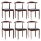 Modern Style Kitchen Leather Dining Chair Ladder Back Side Chair of 16" Wide with Metallic Base Dark Wood Black 6 Piece Set Clearhalo ' kitchen&dining_furn' 'Dining Chairs' 'Dining Tables & Seating' 'dining_chair' 'furn' 'furn_dining_chair' 'Furniture' 'furniture_dining_chair' 'Kitchen & Dining Furniture' 'kitchen' 3468740