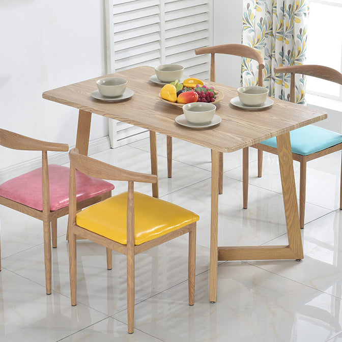 Modern Style Kitchen Leather Dining Chair Ladder Back Side Chair of 16" Wide with Metallic Base Clearhalo ' kitchen&dining_furn' 'Dining Chairs' 'Dining Tables & Seating' 'dining_chair' 'furn' 'furn_dining_chair' 'Furniture' 'furniture_dining_chair' 'Kitchen & Dining Furniture' 'kitchen' 3468755