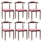 Modern Style Kitchen Leather Dining Chair Ladder Back Side Chair of 16" Wide with Metallic Base Dark Wood Pink 6 Piece Set Clearhalo ' kitchen&dining_furn' 'Dining Chairs' 'Dining Tables & Seating' 'dining_chair' 'furn' 'furn_dining_chair' 'Furniture' 'furniture_dining_chair' 'Kitchen & Dining Furniture' 'kitchen' 3468761