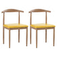 Modern Style Kitchen Leather Dining Chair Ladder Back Side Chair of 16" Wide with Metallic Base Light Wood Yellow 2 Piece Set Clearhalo ' kitchen&dining_furn' 'Dining Chairs' 'Dining Tables & Seating' 'dining_chair' 'furn' 'furn_dining_chair' 'Furniture' 'furniture_dining_chair' 'Kitchen & Dining Furniture' 'kitchen' 3468762
