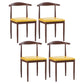 Modern Style Kitchen Leather Dining Chair Ladder Back Side Chair of 16" Wide with Metallic Base Dark Wood Yellow Clearhalo ' kitchen&dining_furn' 'Dining Chairs' 'Dining Tables & Seating' 'dining_chair' 'furn' 'furn_dining_chair' 'Furniture' 'furniture_dining_chair' 'Kitchen & Dining Furniture' 'kitchen' 3468765