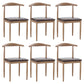 Modern Style Kitchen Leather Dining Chair Ladder Back Side Chair of 16" Wide with Metallic Base Light Wood Brown 6 Piece Set Clearhalo ' kitchen&dining_furn' 'Dining Chairs' 'Dining Tables & Seating' 'dining_chair' 'furn' 'furn_dining_chair' 'Furniture' 'furniture_dining_chair' 'Kitchen & Dining Furniture' 'kitchen' 3468775