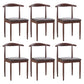 Modern Style Kitchen Leather Dining Chair Ladder Back Side Chair of 16" Wide with Metallic Base Dark Wood Brown 6 Piece Set Clearhalo ' kitchen&dining_furn' 'Dining Chairs' 'Dining Tables & Seating' 'dining_chair' 'furn' 'furn_dining_chair' 'Furniture' 'furniture_dining_chair' 'Kitchen & Dining Furniture' 'kitchen' 3468778
