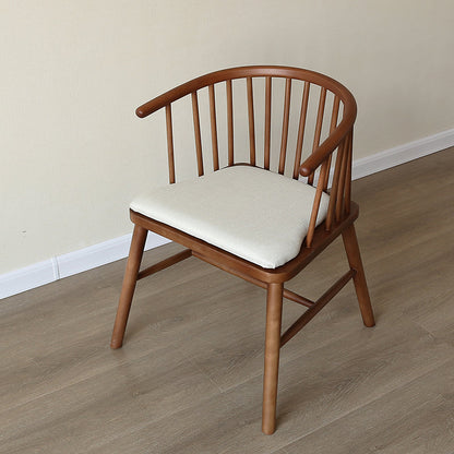 Minimalist Wooden Base Indoor Chair 21''Wide Winsor Chair with 4 Legs for Restaurant Walnut 1 Piece Clearhalo ' kitchen&dining_furn' 'Dining Chairs' 'Dining Tables & Seating' 'dining_chair' 'furn' 'furn_dining_chair' 'Furniture' 'furniture_dining_chair' 'Kitchen & Dining Furniture' 'kitchen' 3468789