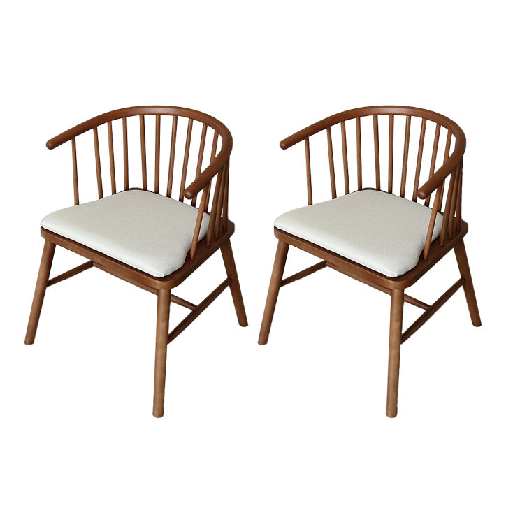 Minimalist Wooden Base Indoor Chair 21''Wide Winsor Chair with 4 Legs for Restaurant Walnut 2 Piece Set Clearhalo ' kitchen&dining_furn' 'Dining Chairs' 'Dining Tables & Seating' 'dining_chair' 'furn' 'furn_dining_chair' 'Furniture' 'furniture_dining_chair' 'Kitchen & Dining Furniture' 'kitchen' 3468791