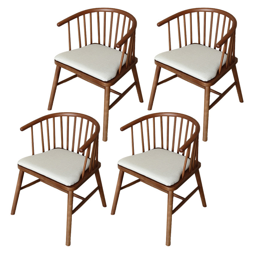 Minimalist Wooden Base Indoor Chair 21''Wide Winsor Chair with 4 Legs for Restaurant Walnut 4 Piece Set Clearhalo ' kitchen&dining_furn' 'Dining Chairs' 'Dining Tables & Seating' 'dining_chair' 'furn' 'furn_dining_chair' 'Furniture' 'furniture_dining_chair' 'Kitchen & Dining Furniture' 'kitchen' 3468793