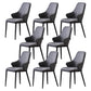 Modern Leather Dining Side Chairs Indoor Upholstered Arm Chair with Black Legs Grey 8 Piece Set Clearhalo ' kitchen&dining_furn' 'Dining Chairs' 'Dining Tables & Seating' 'dining_chair' 'furn' 'furn_dining_chair' 'Furniture' 'furniture_dining_chair' 'Kitchen & Dining Furniture' 'kitchen' 3468799