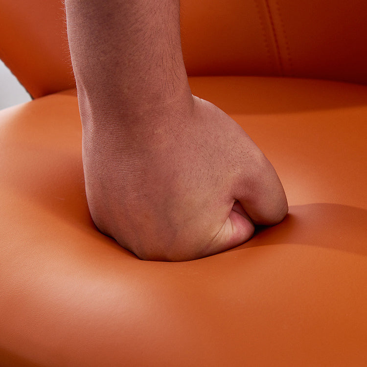 Modern Leather Dining Side Chairs Indoor Upholstered Arm Chair with Black Legs Clearhalo ' kitchen&dining_furn' 'Dining Chairs' 'Dining Tables & Seating' 'dining_chair' 'furn' 'furn_dining_chair' 'Furniture' 'furniture_dining_chair' 'Kitchen & Dining Furniture' 'kitchen' 3468812