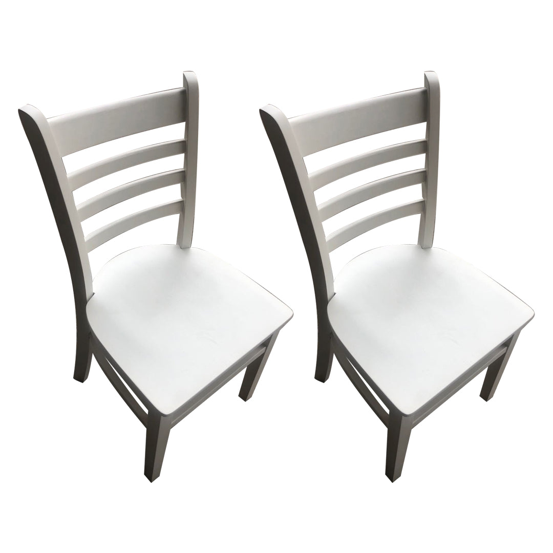 Traditional Wood Dining Side Chair 16.5'' Wide Ladder Back Chair for Home Use White 2 Piece Set Clearhalo ' kitchen&dining_furn' 'Dining Chairs' 'Dining Tables & Seating' 'dining_chair' 'furn' 'furn_dining_chair' 'Furniture' 'furniture_dining_chair' 'Kitchen & Dining Furniture' 'kitchen' 3468820