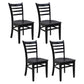 Traditional Wood Dining Side Chair 16.5'' Wide Ladder Back Chair for Home Use Black 4 Piece Set Clearhalo ' kitchen&dining_furn' 'Dining Chairs' 'Dining Tables & Seating' 'dining_chair' 'furn' 'furn_dining_chair' 'Furniture' 'furniture_dining_chair' 'Kitchen & Dining Furniture' 'kitchen' 3468825