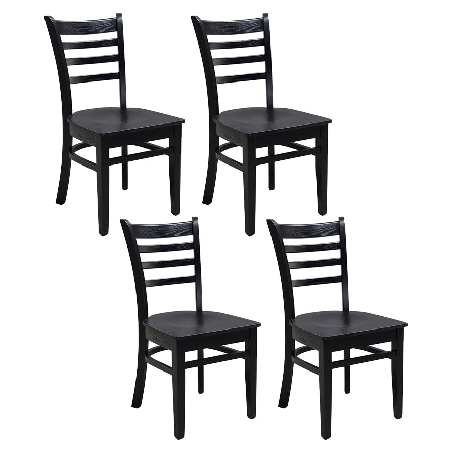 Traditional Wood Dining Side Chair 16.5'' Wide Ladder Back Chair for Home Use Black 4 Piece Set Clearhalo ' kitchen&dining_furn' 'Dining Chairs' 'Dining Tables & Seating' 'dining_chair' 'furn' 'furn_dining_chair' 'Furniture' 'furniture_dining_chair' 'Kitchen & Dining Furniture' 'kitchen' 3468825