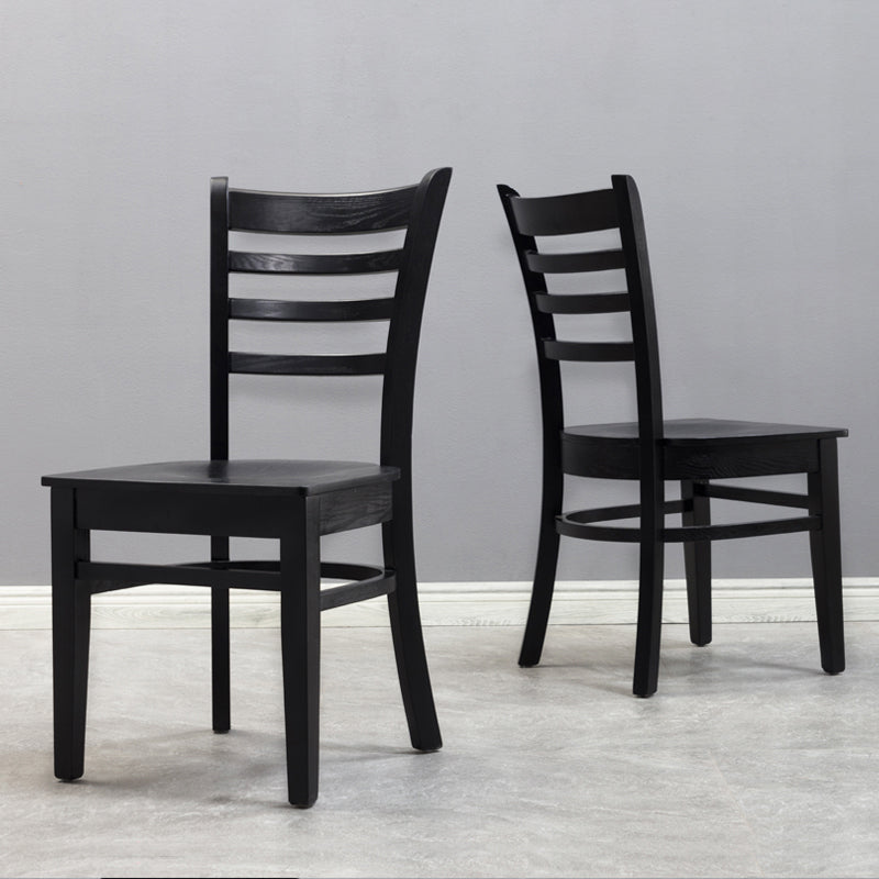 Traditional Wood Dining Side Chair 16.5'' Wide Ladder Back Chair for Home Use Black 2 Piece Set Clearhalo ' kitchen&dining_furn' 'Dining Chairs' 'Dining Tables & Seating' 'dining_chair' 'furn' 'furn_dining_chair' 'Furniture' 'furniture_dining_chair' 'Kitchen & Dining Furniture' 'kitchen' 3468826