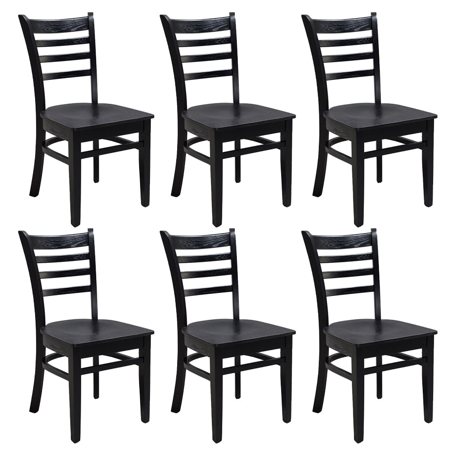 Traditional Wood Dining Side Chair 16.5'' Wide Ladder Back Chair for Home Use Black 6 Piece Set Clearhalo ' kitchen&dining_furn' 'Dining Chairs' 'Dining Tables & Seating' 'dining_chair' 'furn' 'furn_dining_chair' 'Furniture' 'furniture_dining_chair' 'Kitchen & Dining Furniture' 'kitchen' 3468828
