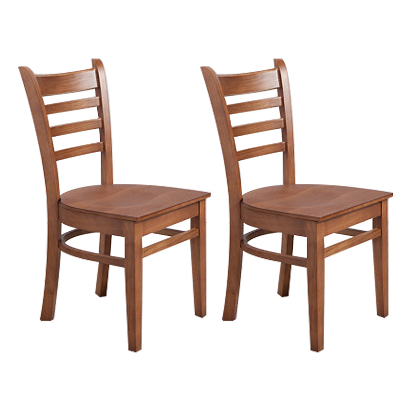 Traditional Wood Dining Side Chair 16.5'' Wide Ladder Back Chair for Home Use Walnut 2 Piece Set Clearhalo ' kitchen&dining_furn' 'Dining Chairs' 'Dining Tables & Seating' 'dining_chair' 'furn' 'furn_dining_chair' 'Furniture' 'furniture_dining_chair' 'Kitchen & Dining Furniture' 'kitchen' 3468830