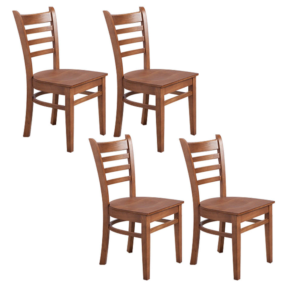 Traditional Wood Dining Side Chair 16.5'' Wide Ladder Back Chair for Home Use Walnut 4 Piece Set Clearhalo ' kitchen&dining_furn' 'Dining Chairs' 'Dining Tables & Seating' 'dining_chair' 'furn' 'furn_dining_chair' 'Furniture' 'furniture_dining_chair' 'Kitchen & Dining Furniture' 'kitchen' 3468831