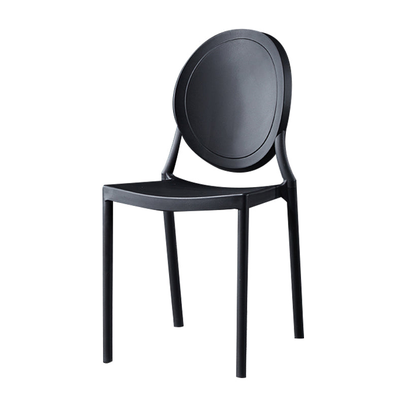Home Scandinavian Side Chair Open Back Plastic Stackable Dining Room Chair Black 1 Piece Clearhalo ' kitchen&dining_furn' 'Dining Chairs' 'Dining Tables & Seating' 'dining_chair' 'furn' 'furn_dining_chair' 'Furniture' 'furniture_dining_chair' 'Kitchen & Dining Furniture' 'kitchen' 3468841