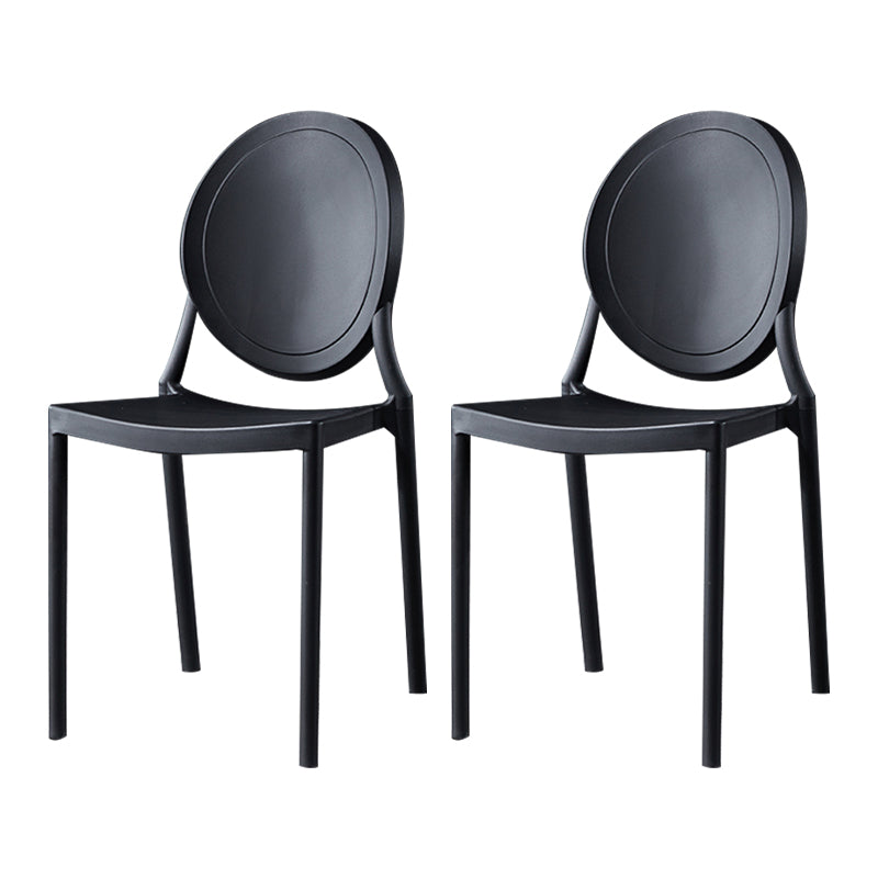 Home Scandinavian Side Chair Open Back Plastic Stackable Dining Room Chair Black 2 Piece Set Clearhalo ' kitchen&dining_furn' 'Dining Chairs' 'Dining Tables & Seating' 'dining_chair' 'furn' 'furn_dining_chair' 'Furniture' 'furniture_dining_chair' 'Kitchen & Dining Furniture' 'kitchen' 3468843