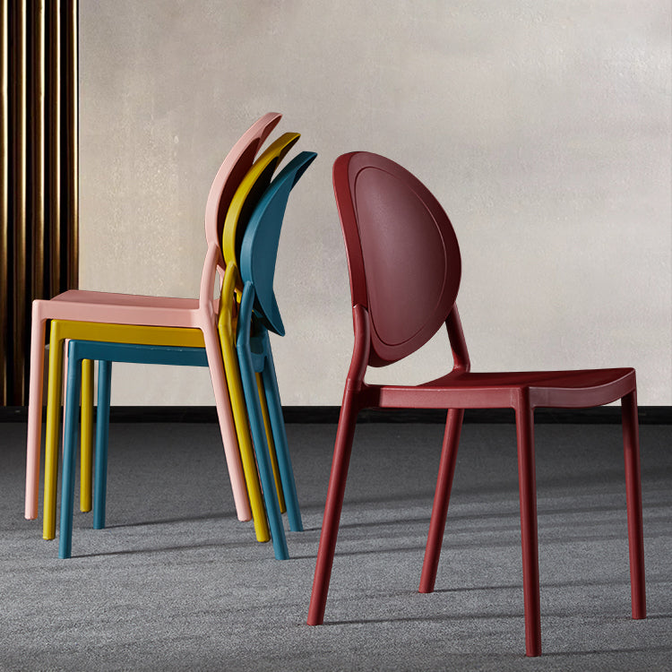 Home Scandinavian Side Chair Open Back Plastic Stackable Dining Room Chair Clearhalo ' kitchen&dining_furn' 'Dining Chairs' 'Dining Tables & Seating' 'dining_chair' 'furn' 'furn_dining_chair' 'Furniture' 'furniture_dining_chair' 'Kitchen & Dining Furniture' 'kitchen' 3468845