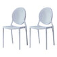 Home Scandinavian Side Chair Open Back Plastic Stackable Dining Room Chair White 2 Piece Set Clearhalo ' kitchen&dining_furn' 'Dining Chairs' 'Dining Tables & Seating' 'dining_chair' 'furn' 'furn_dining_chair' 'Furniture' 'furniture_dining_chair' 'Kitchen & Dining Furniture' 'kitchen' 3468855