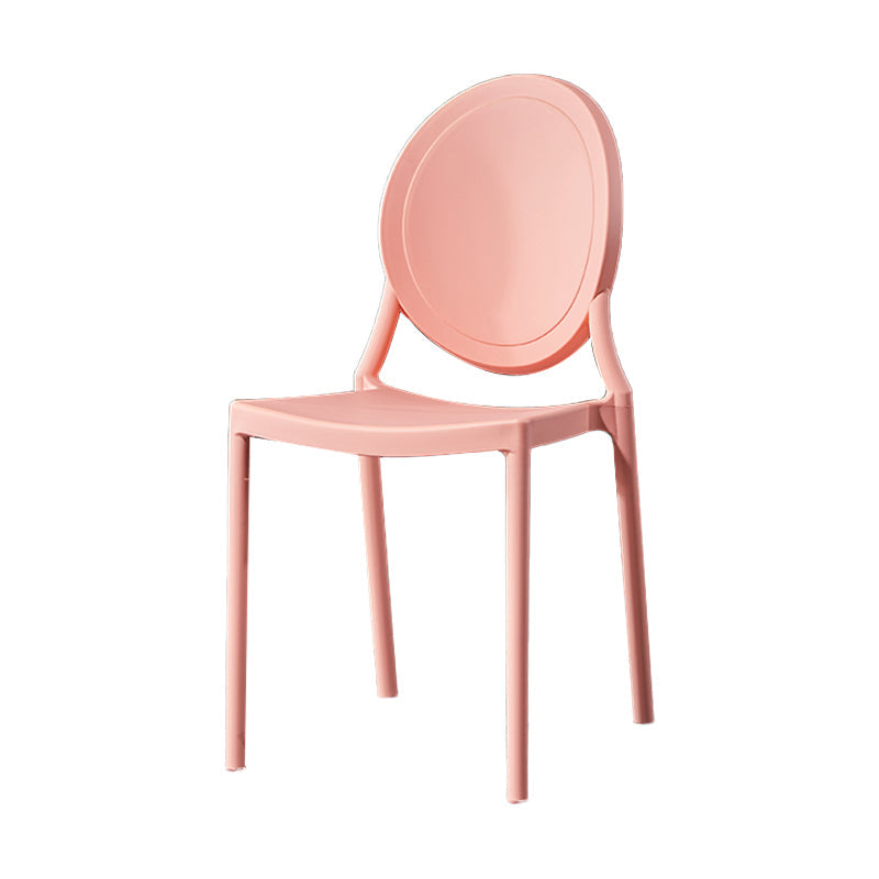Home Scandinavian Side Chair Open Back Plastic Stackable Dining Room Chair Pink 1 Piece Clearhalo ' kitchen&dining_furn' 'Dining Chairs' 'Dining Tables & Seating' 'dining_chair' 'furn' 'furn_dining_chair' 'Furniture' 'furniture_dining_chair' 'Kitchen & Dining Furniture' 'kitchen' 3468858