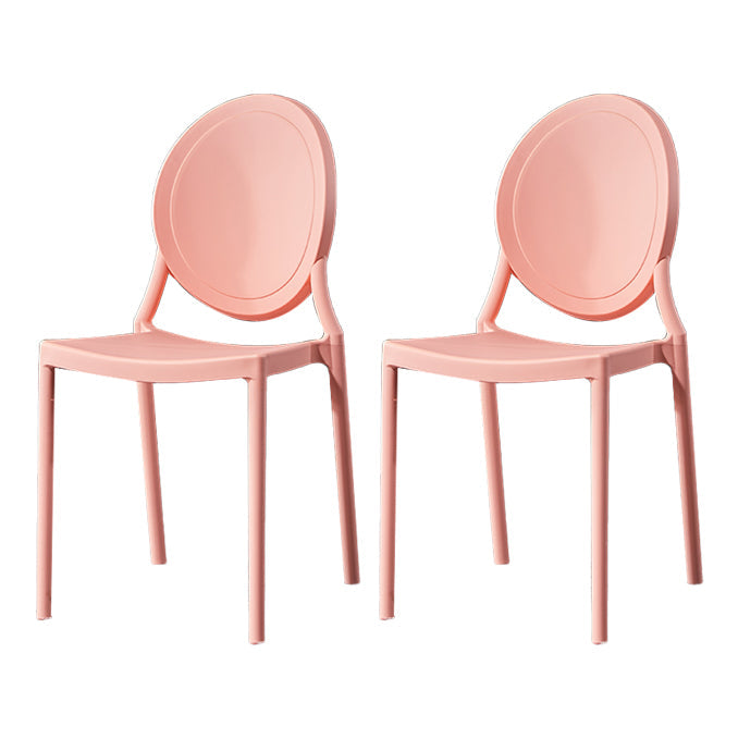 Home Scandinavian Side Chair Open Back Plastic Stackable Dining Room Chair Pink 2 Piece Set Clearhalo ' kitchen&dining_furn' 'Dining Chairs' 'Dining Tables & Seating' 'dining_chair' 'furn' 'furn_dining_chair' 'Furniture' 'furniture_dining_chair' 'Kitchen & Dining Furniture' 'kitchen' 3468859