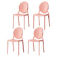 Home Scandinavian Side Chair Open Back Plastic Stackable Dining Room Chair Pink 4 Piece Set Clearhalo ' kitchen&dining_furn' 'Dining Chairs' 'Dining Tables & Seating' 'dining_chair' 'furn' 'furn_dining_chair' 'Furniture' 'furniture_dining_chair' 'Kitchen & Dining Furniture' 'kitchen' 3468860