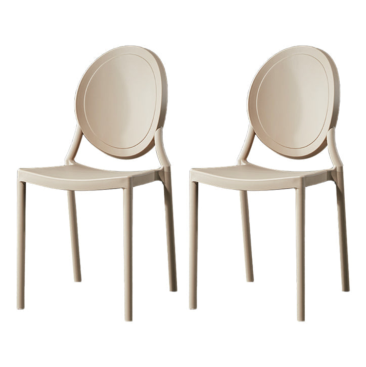 Home Scandinavian Side Chair Open Back Plastic Stackable Dining Room Chair Khaki 2 Piece Set Clearhalo ' kitchen&dining_furn' 'Dining Chairs' 'Dining Tables & Seating' 'dining_chair' 'furn' 'furn_dining_chair' 'Furniture' 'furniture_dining_chair' 'Kitchen & Dining Furniture' 'kitchen' 3468865