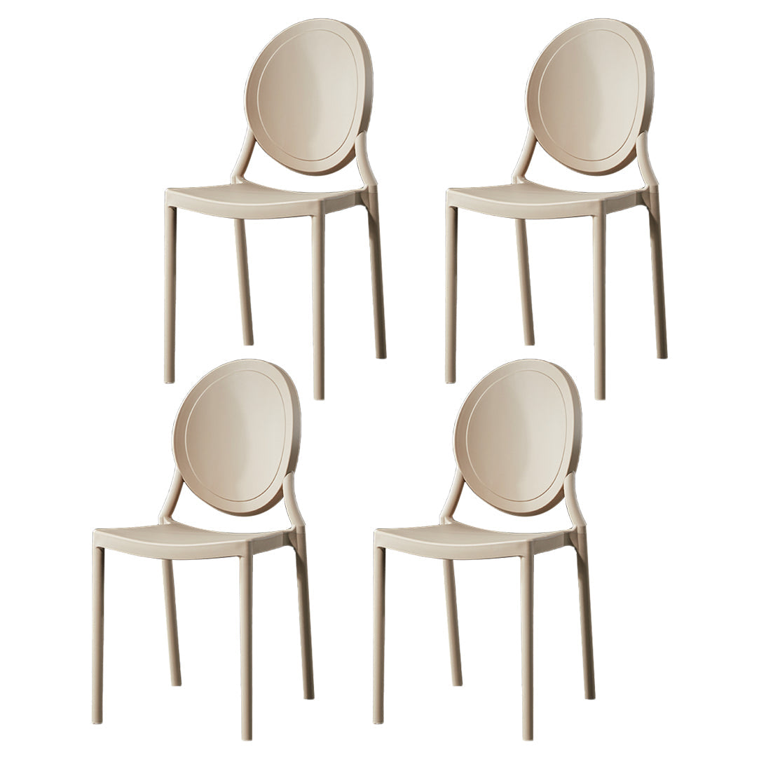 Home Scandinavian Side Chair Open Back Plastic Stackable Dining Room Chair Khaki 4 Piece Set Clearhalo ' kitchen&dining_furn' 'Dining Chairs' 'Dining Tables & Seating' 'dining_chair' 'furn' 'furn_dining_chair' 'Furniture' 'furniture_dining_chair' 'Kitchen & Dining Furniture' 'kitchen' 3468866