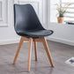 Nordic Glam Style Leather Dining Chair Armless Chair with Wooden Legs for Kitchen Black 1 Piece Clearhalo ' kitchen&dining_furn' 'Dining Chairs' 'Dining Tables & Seating' 'dining_chair' 'Furniture' 'furniture_dining_chair' 'Kitchen & Dining Furniture' 'kitchen' 3468873