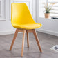 Nordic Glam Style Leather Dining Chair Armless Chair with Wooden Legs for Kitchen Yellow 1 Piece Clearhalo ' kitchen&dining_furn' 'Dining Chairs' 'Dining Tables & Seating' 'dining_chair' 'Furniture' 'furniture_dining_chair' 'Kitchen & Dining Furniture' 'kitchen' 3468889