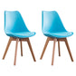 Nordic Glam Style Leather Dining Chair Armless Chair with Wooden Legs for Kitchen Blue Set of 2 Clearhalo ' kitchen&dining_furn' 'Dining Chairs' 'Dining Tables & Seating' 'dining_chair' 'Furniture' 'furniture_dining_chair' 'Kitchen & Dining Furniture' 'kitchen' 3468894
