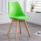 Nordic Glam Style Leather Dining Chair Armless Chair with Wooden Legs for Kitchen Green 1 Piece Clearhalo ' kitchen&dining_furn' 'Dining Chairs' 'Dining Tables & Seating' 'dining_chair' 'Furniture' 'furniture_dining_chair' 'Kitchen & Dining Furniture' 'kitchen' 3468896