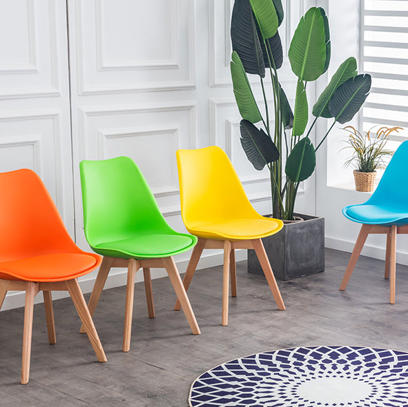 Nordic Glam Style Leather Dining Chair Armless Chair with Wooden Legs for Kitchen Clearhalo ' kitchen&dining_furn' 'Dining Chairs' 'Dining Tables & Seating' 'dining_chair' 'Furniture' 'furniture_dining_chair' 'Kitchen & Dining Furniture' 'kitchen' 3468900