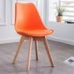 Nordic Glam Style Leather Dining Chair Armless Chair with Wooden Legs for Kitchen Orange-Red 1 Piece Clearhalo ' kitchen&dining_furn' 'Dining Chairs' 'Dining Tables & Seating' 'dining_chair' 'Furniture' 'furniture_dining_chair' 'Kitchen & Dining Furniture' 'kitchen' 3468901