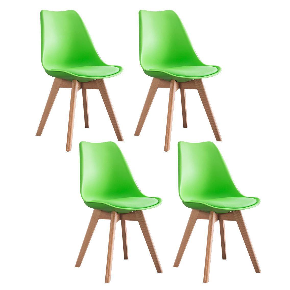 Nordic Glam Style Leather Dining Chair Armless Chair with Wooden Legs for Kitchen Green Set of 4 Clearhalo ' kitchen&dining_furn' 'Dining Chairs' 'Dining Tables & Seating' 'dining_chair' 'Furniture' 'furniture_dining_chair' 'Kitchen & Dining Furniture' 'kitchen' 3468909