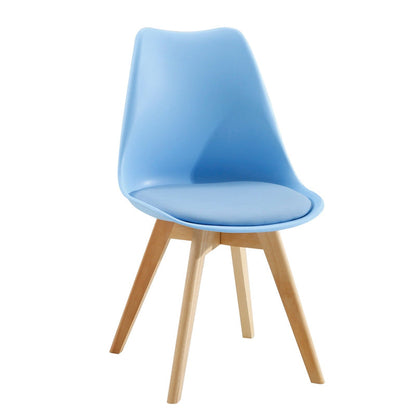 Nordic Glam Style Leather Dining Chair Armless Chair with Wooden Legs for Kitchen Sky Blue 1 Piece Clearhalo ' kitchen&dining_furn' 'Dining Chairs' 'Dining Tables & Seating' 'dining_chair' 'Furniture' 'furniture_dining_chair' 'Kitchen & Dining Furniture' 'kitchen' 3468911